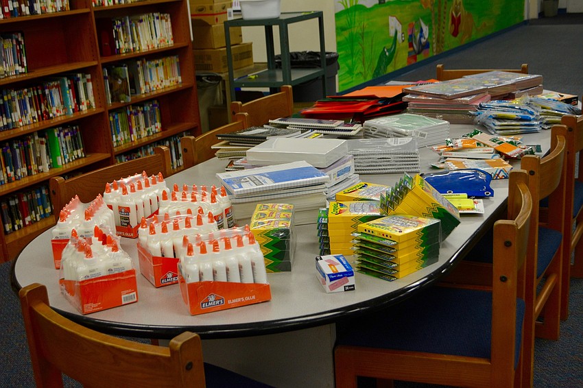 The second-grade students at Alta Vista collected a variety of school supplies to send to Ghana.