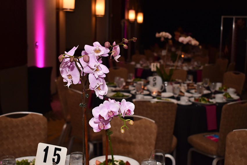 An orchid adorned every table.