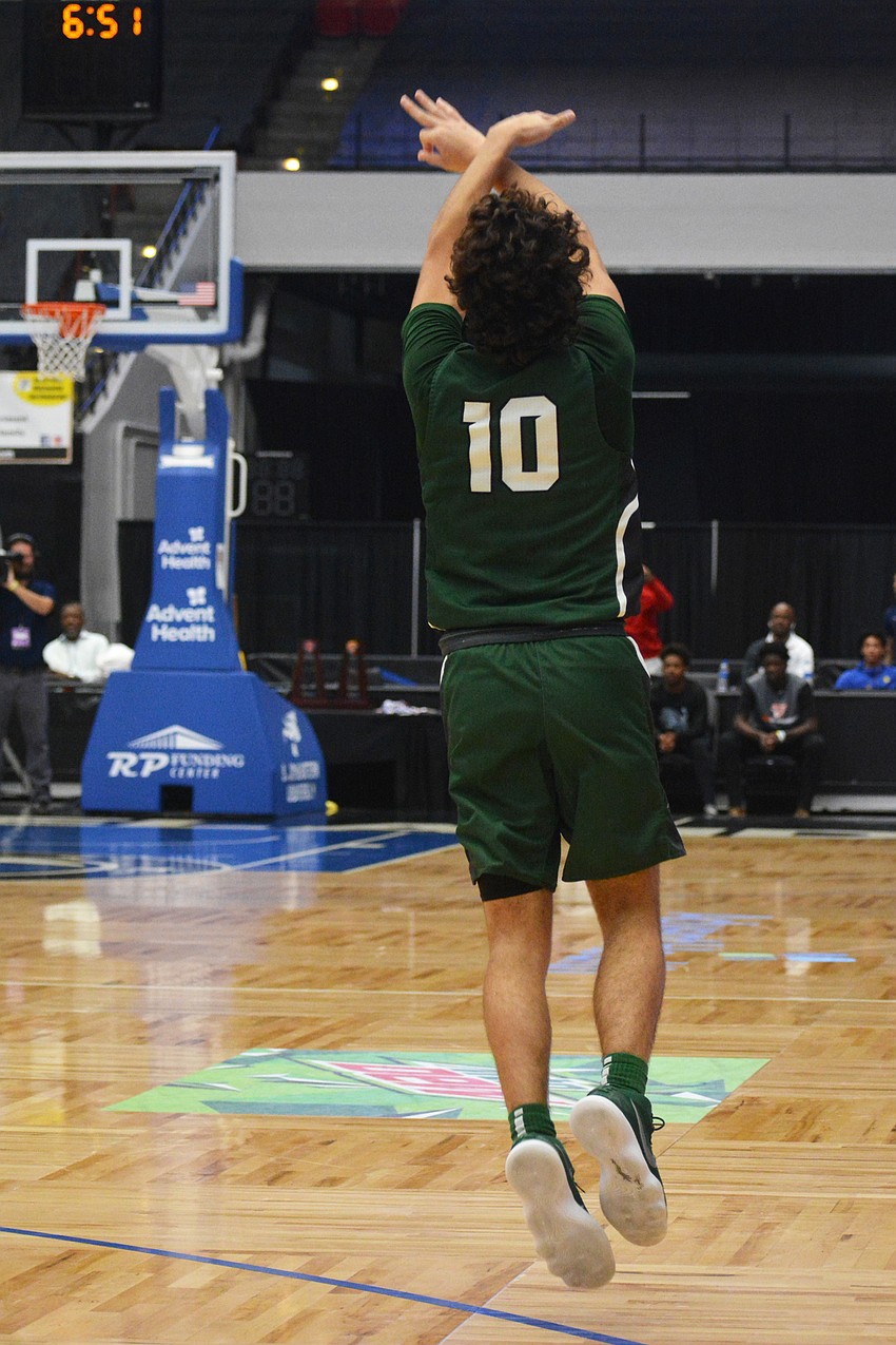 Junior guard Christian Perez signals 