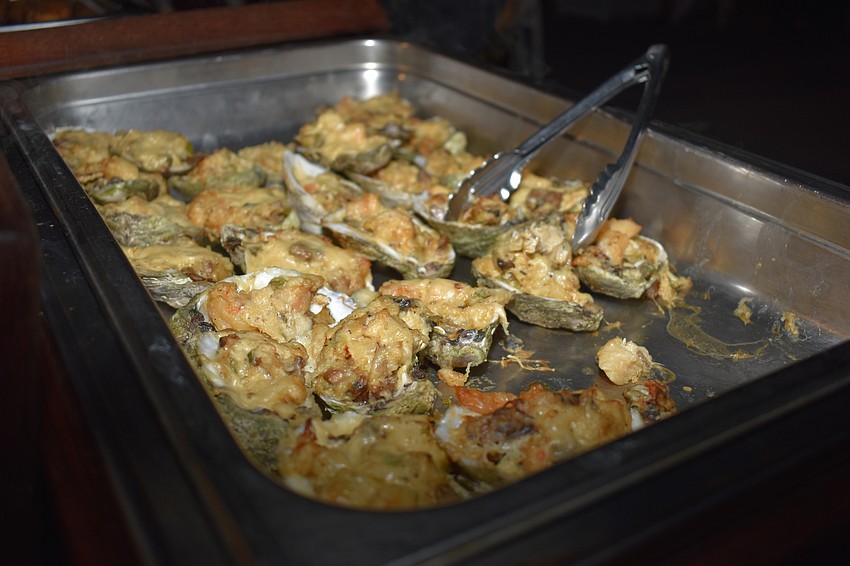 Oysters were served at the event, along with other hors d'oeuvres.