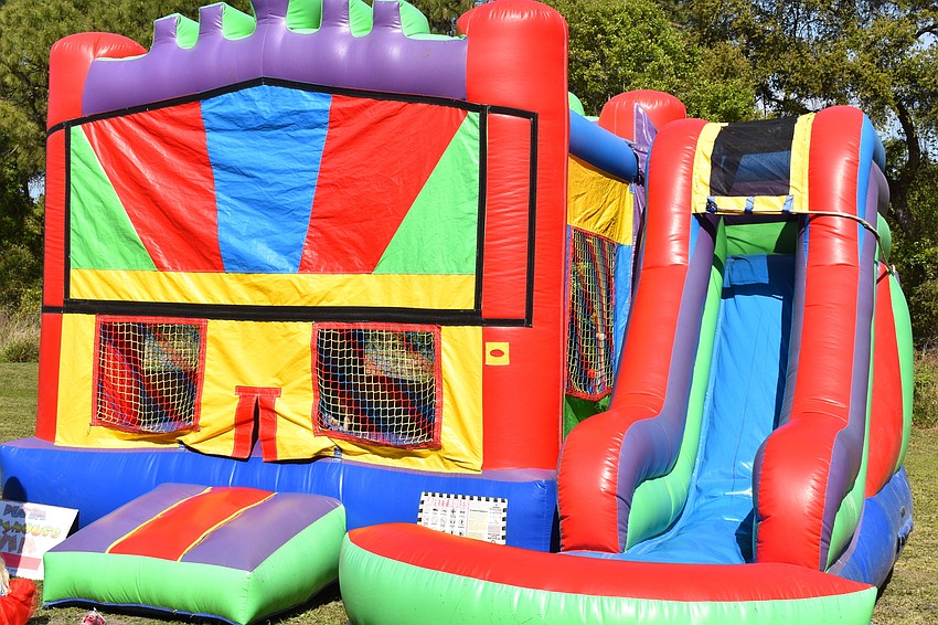 Kids could bounce in the inflatable castle at the carnival.