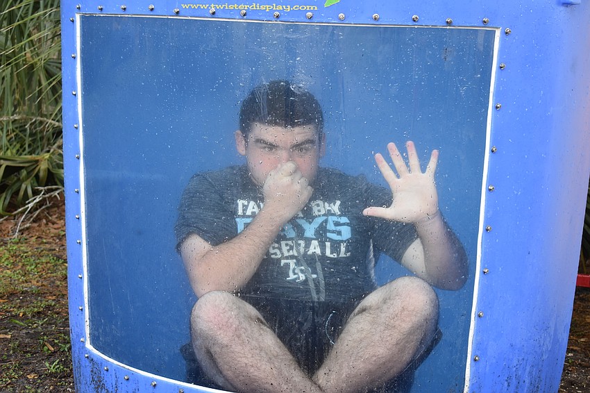 Aiden Pearson worked the dunk tank at the carnival.