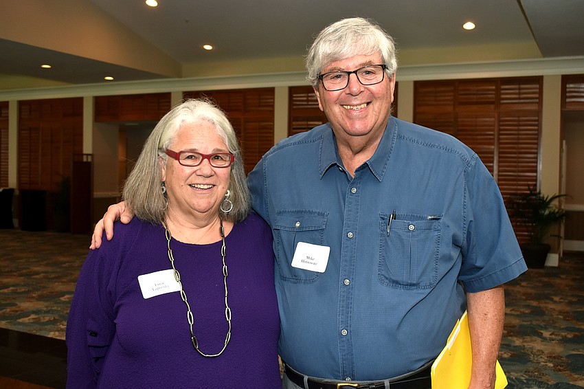 Lucie Lapovsky with guest speaker Mike Himowitz