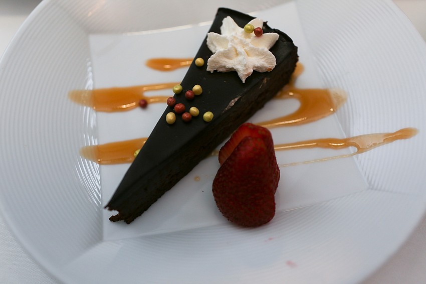 The dessert was served at each table setting.