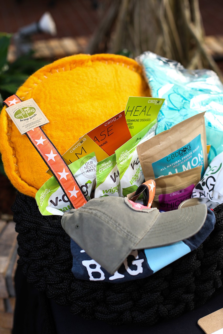 Silent auction items were placed around the atrium for bidding.