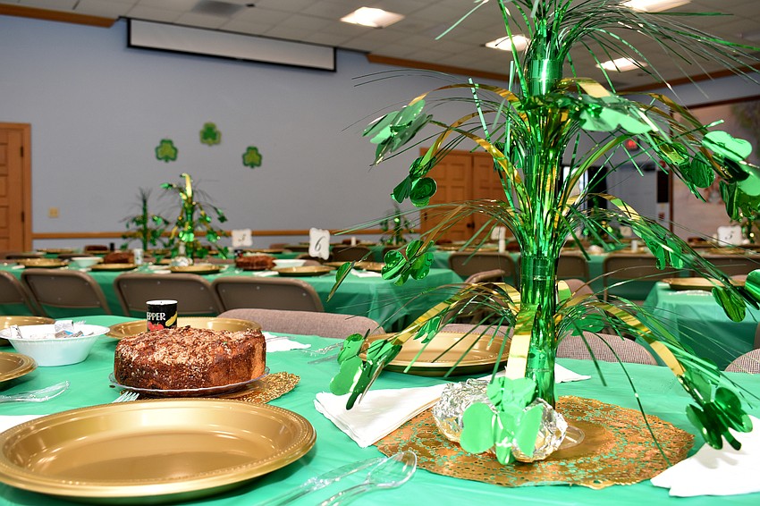 Festive decorations adorned the room and tables.