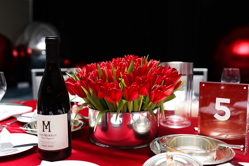 Tulips centered the tables.