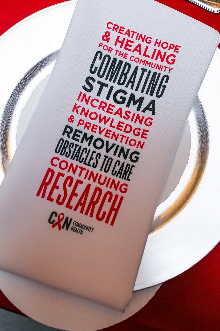 Custom napkins were placed on everyone's table place.