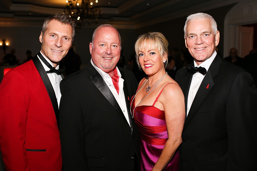 Co-Chairwoman Susan Jones talks to guests speakers MJ Rodriguez and Billy Porter