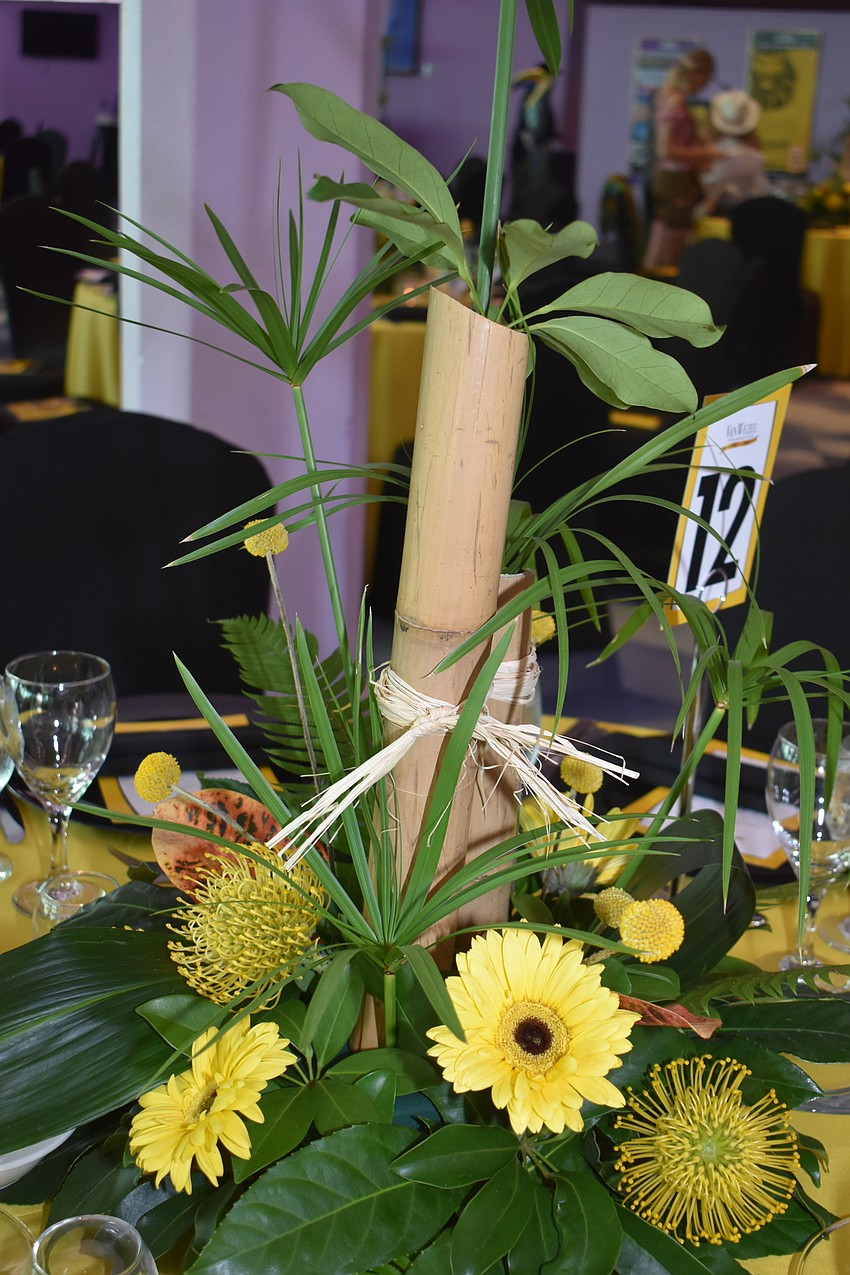 The centerpieces had a jungle theme.