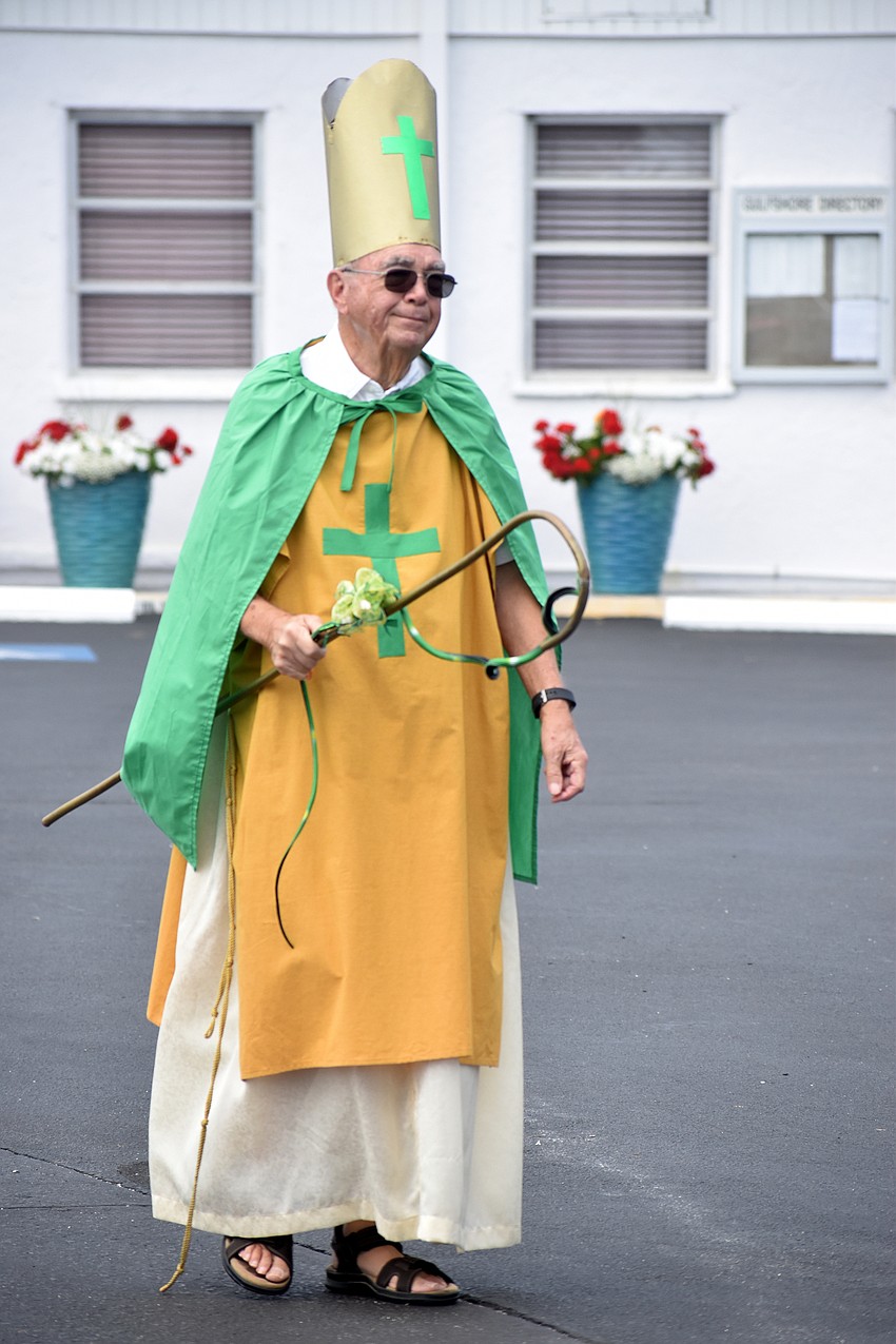St. Patrick helped lead the parade.