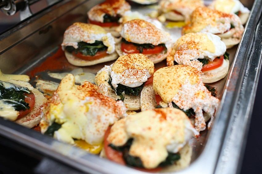 The morning started with brunch.