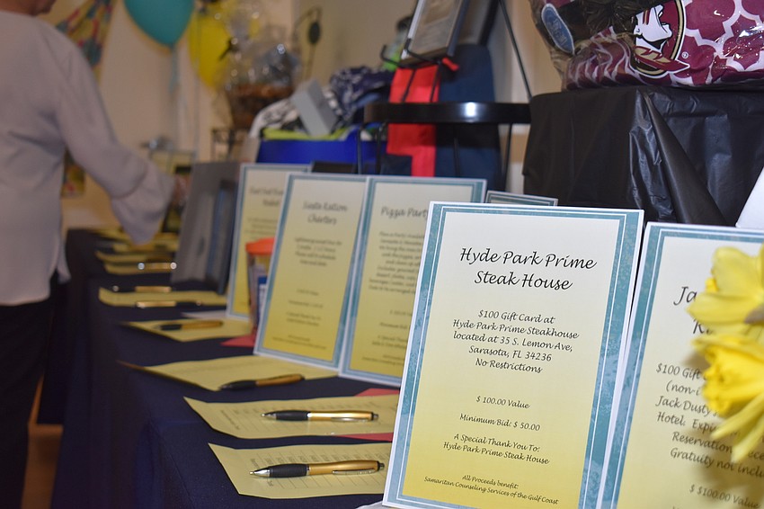 The silent auction was the main fundraiser of the luncheon. There were at least one hundred items up for auction.