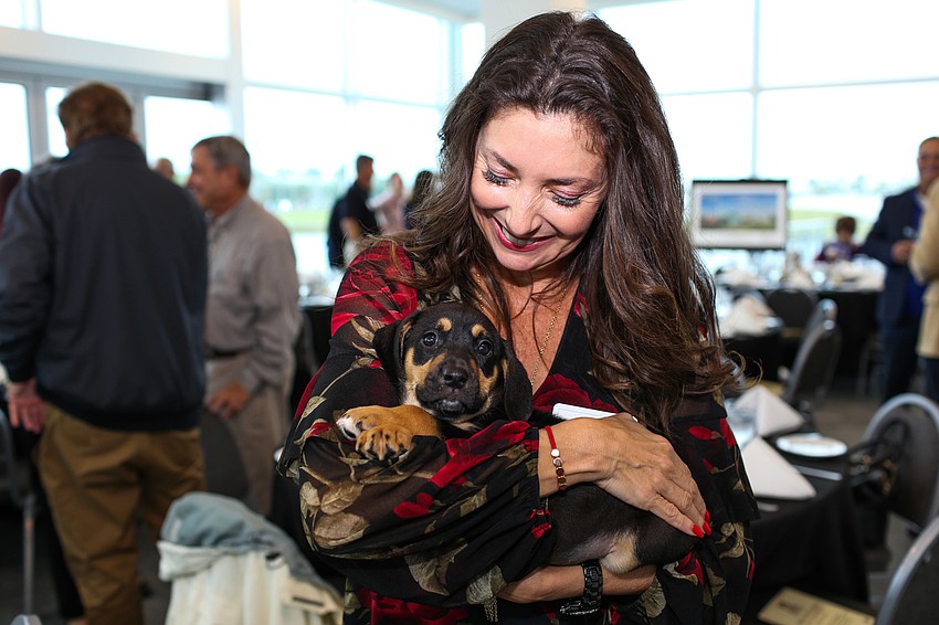 Donna Koffman and a puppy