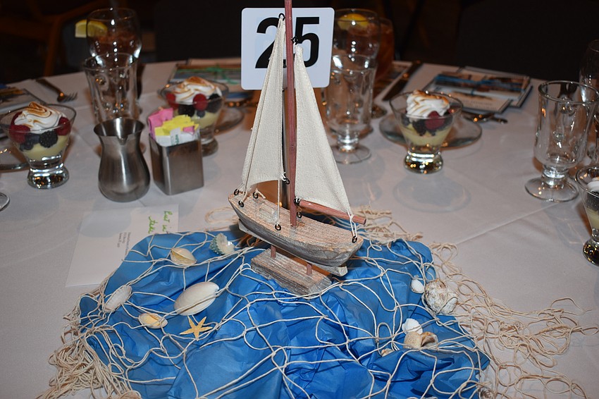 The centerpieces were different boats that can be seen in Sarasota's bay.