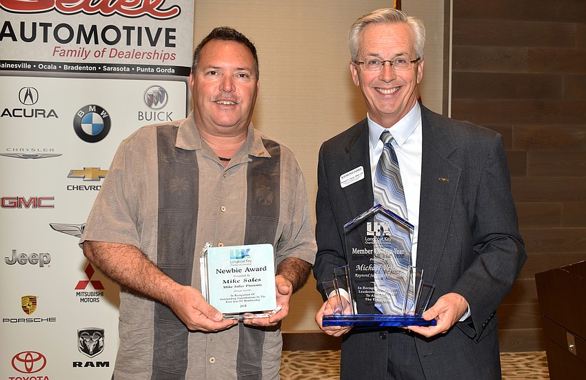 Newbie award winner Mike Sales and Chamber Member of the Year Michael Vejins