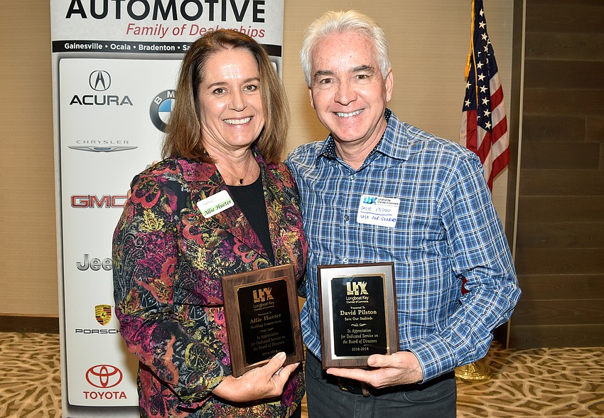 Retiring board members Allie Hueter and David Pilston