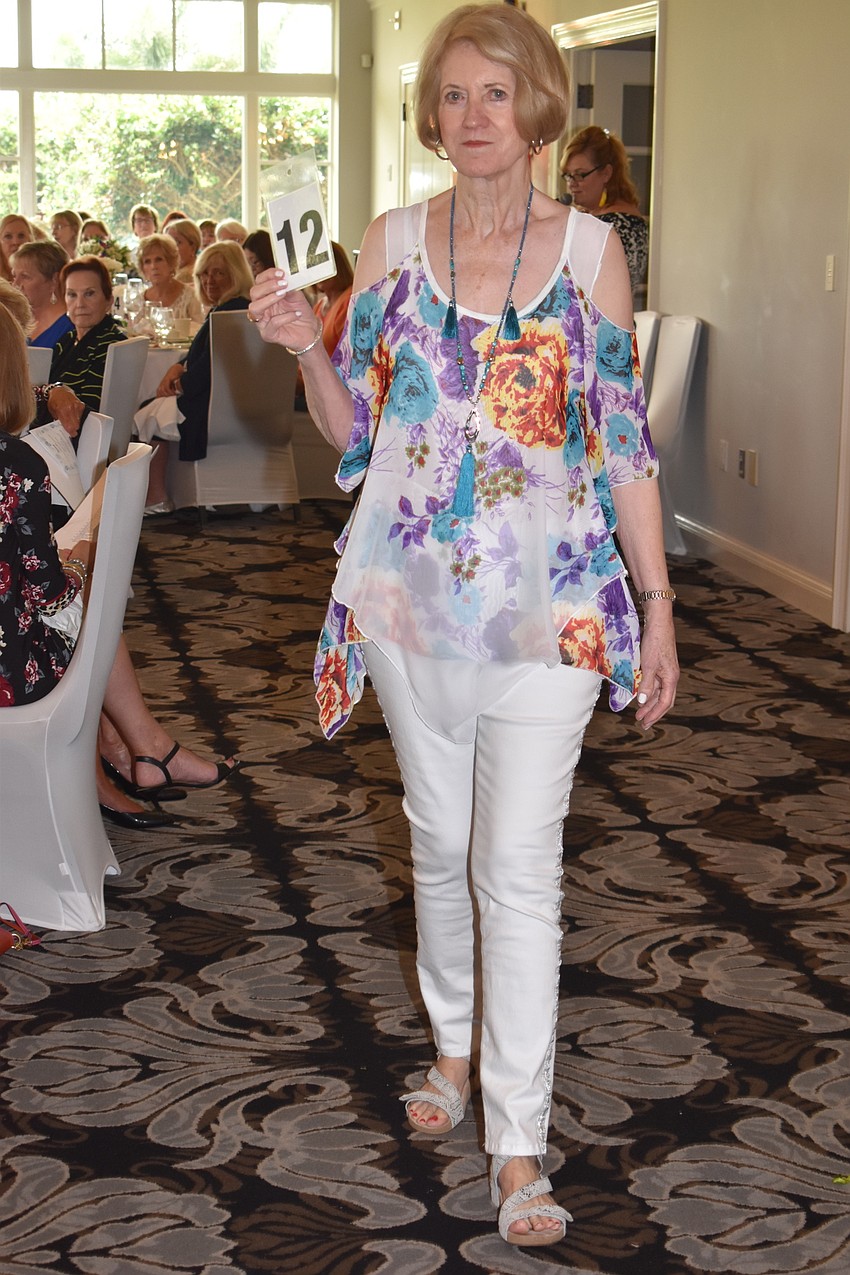 Arlene Pinkus models clothes provided by PJ's Boutique.