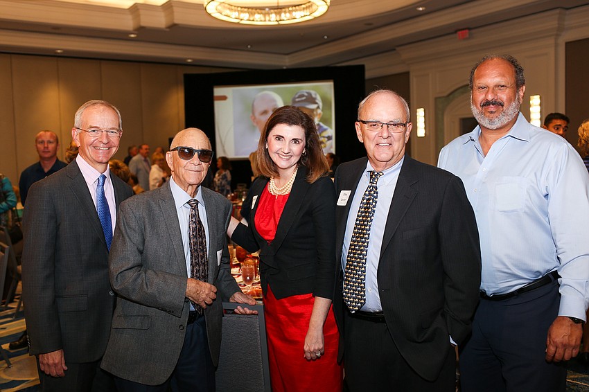 Honoree Brock Leach,  Marvin Albert, Jessica Rogers, Mike Gardiner and Philip Tavill