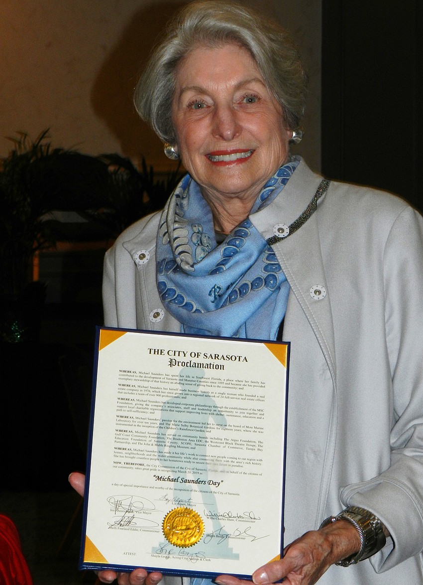 Michael Saunders received her award on March 20.
