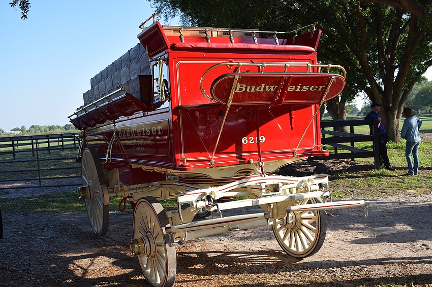 Visitors got to check out one of Budweiser's wagons.