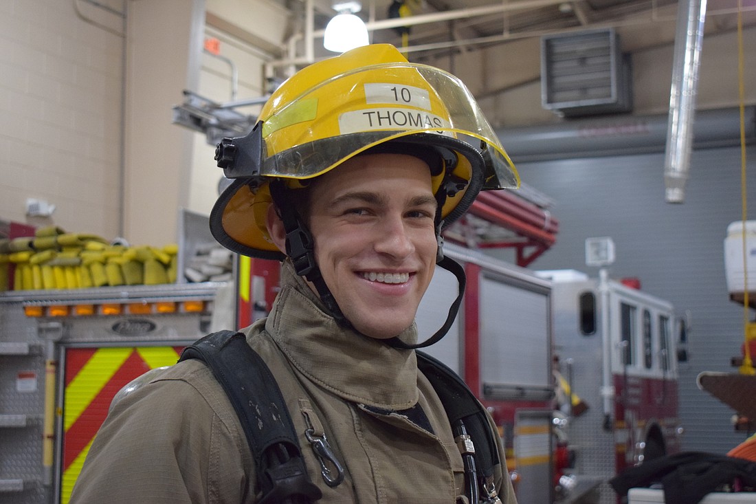 William Thomas completed the firefighter&#39;s combat challenge in three minutes and 25 seconds.