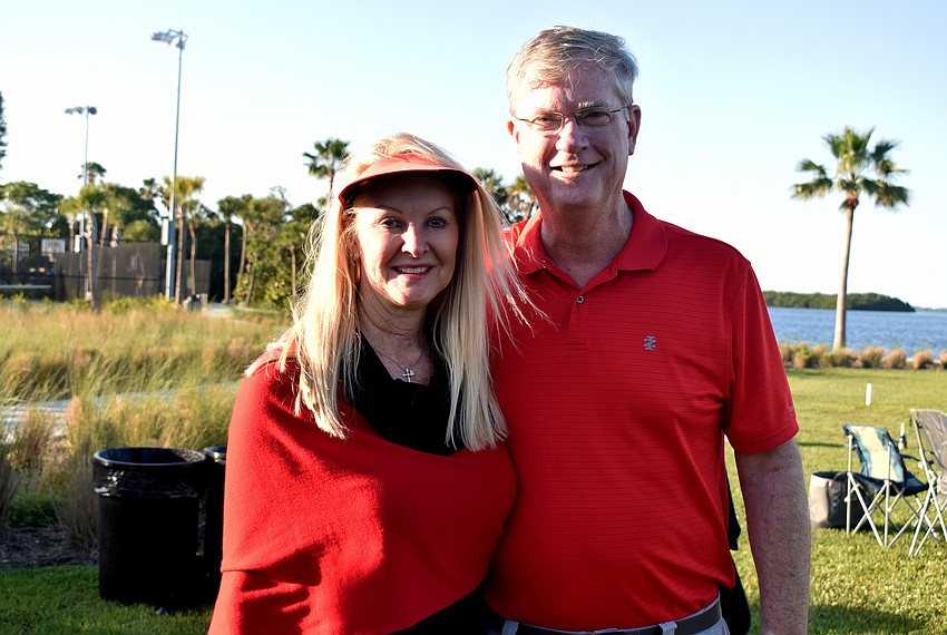 Garden Club President Susan Phillips and Steve Branham