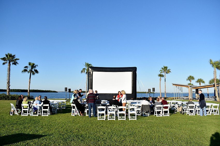 Moviegoers watched “Overboard” while overlooking Sarasota Bay at Bayfront Park.