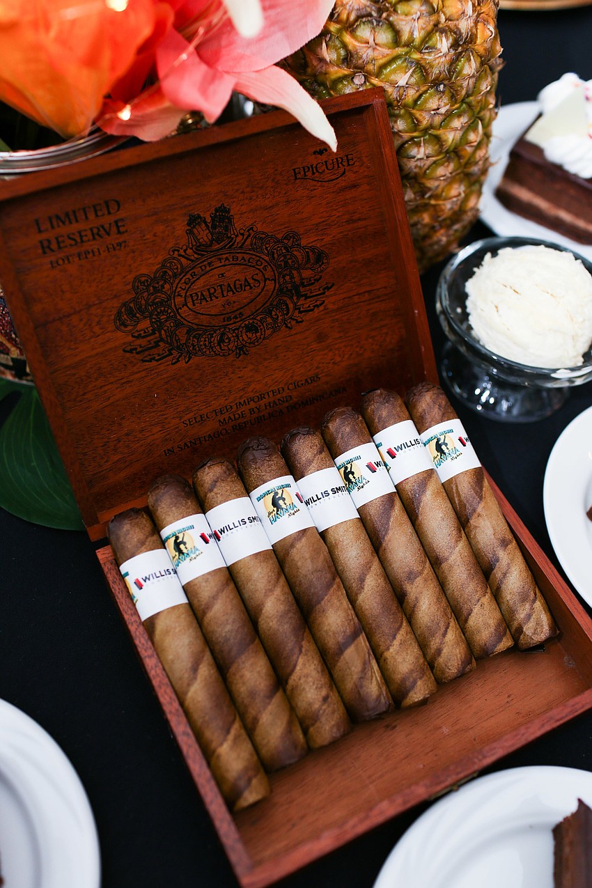 Each guest was able to take a cigar from the center of the table.