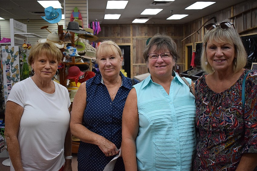 Julia Krause, Mary Sciortino, Nancy Amato and Lorraine Spoto, who stay at Bradenton Tropical Palms, enjoyed the offerings available at the event.