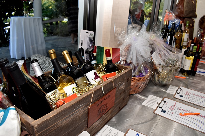Silent auction items included a “wine cellar” basket.