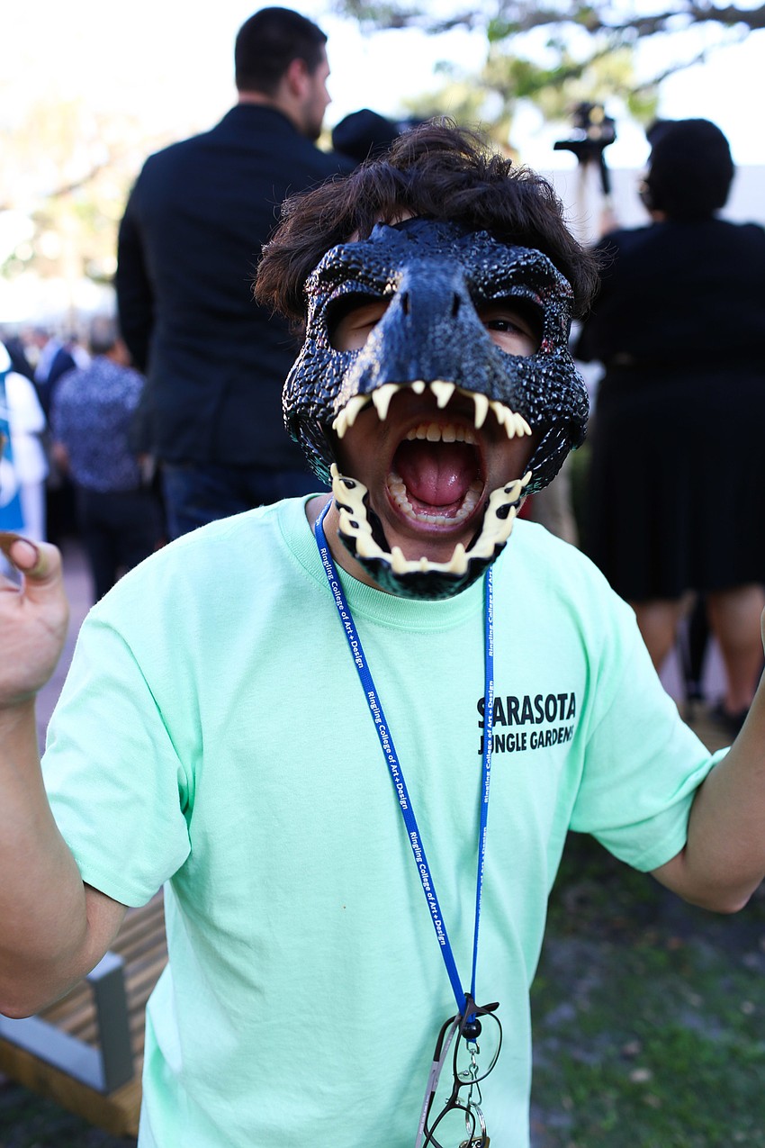 Ringling student Louis Cho scared guests with his costume.