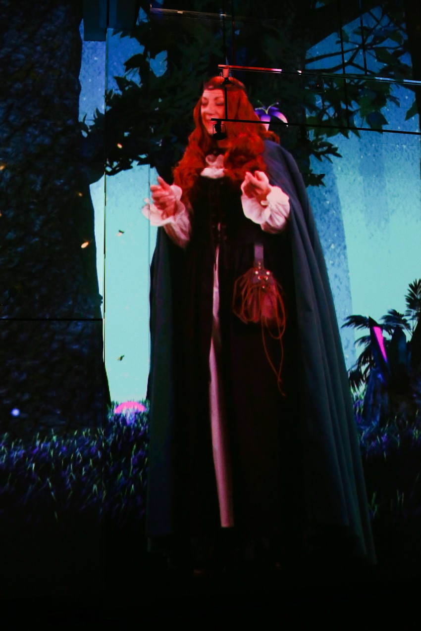 Pat Thompson appeared on the wall of the Roskamp Exhibition Hall using Motion Design.