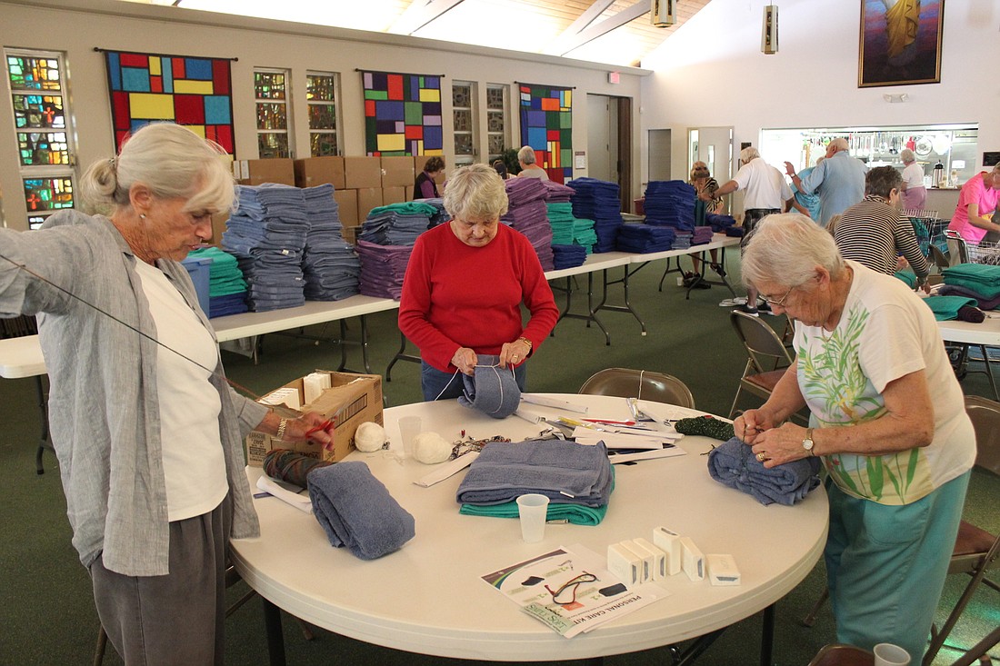 Church members packed 1,000 kits for Lutheran World Relief Services.  Courtesy photo
