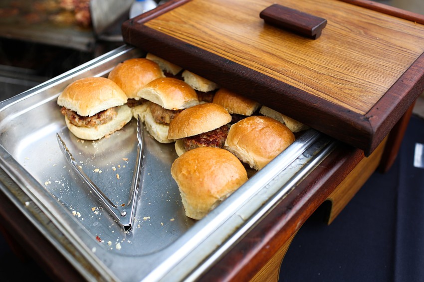 Burger sliders were made fresh.