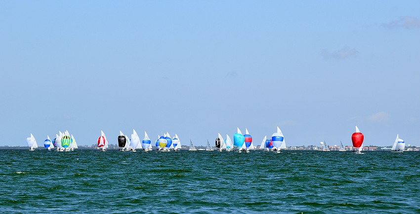 Sailors put up their spinnakers during two legs of the race.