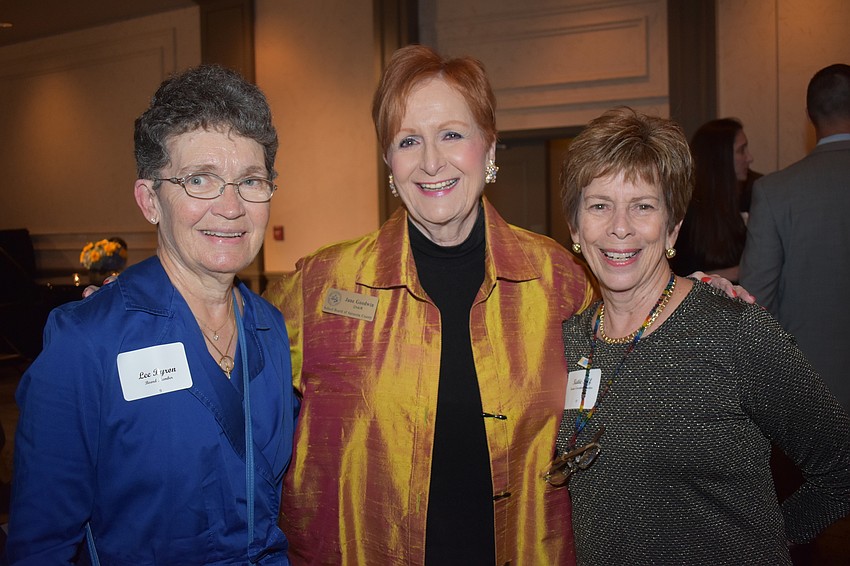 Lee Byron, School Board Chairwoman Jane Goodwin and Katie Self