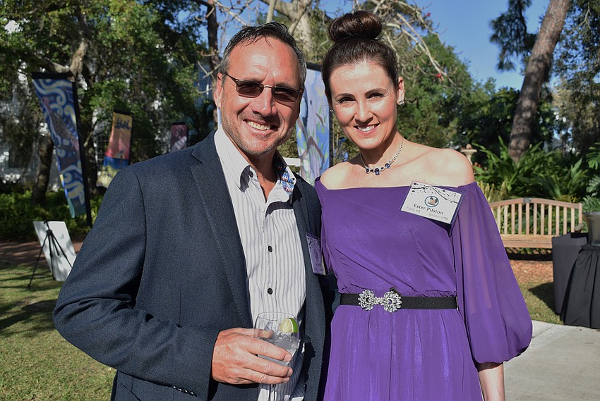 Auctioneer Jim Smith and Esther Pilston
