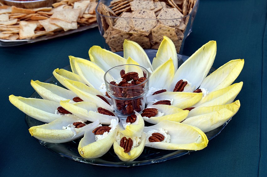 Members all brought a dish for a potluck dinner.