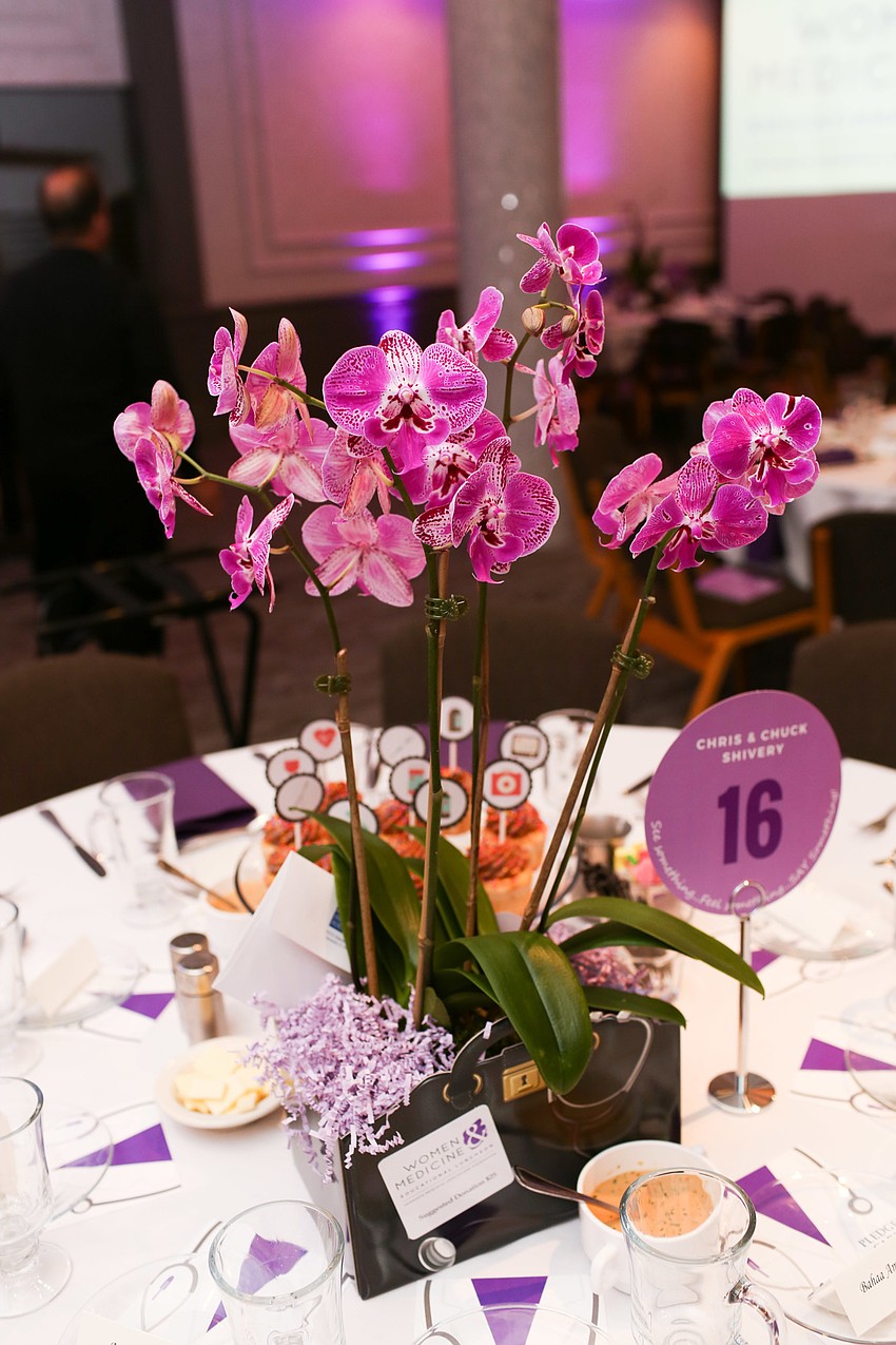 Orchids decorated the tables.