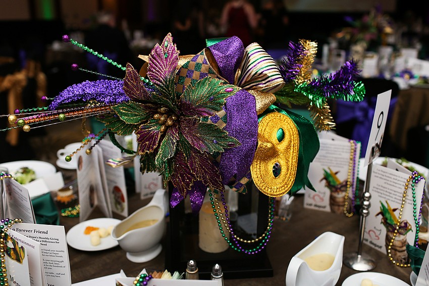 The centerpieces were themed to the evening.