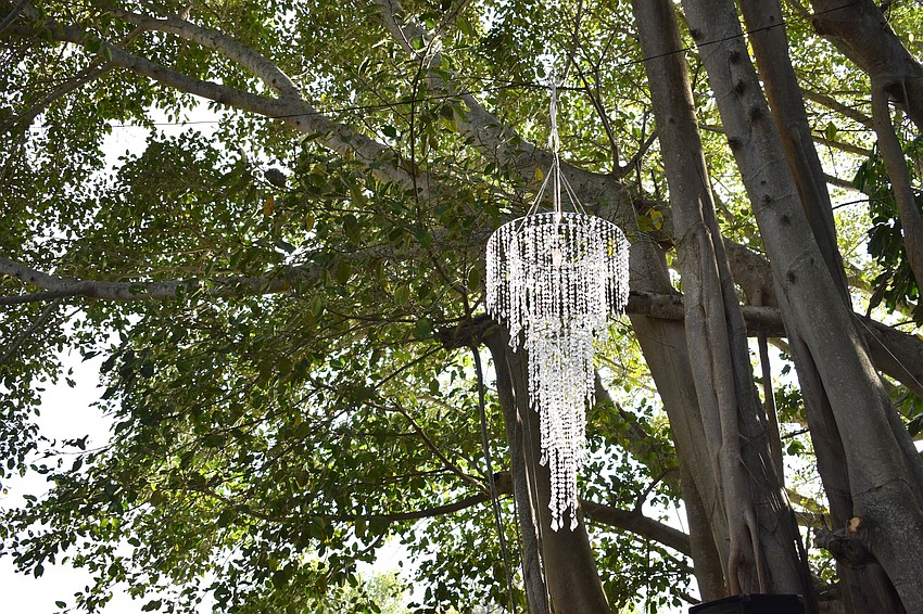 The decor ranged from chandeliers hanging from banyan trees to origami creations.