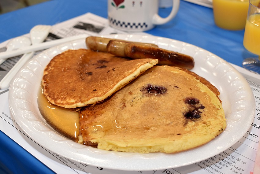 Blueberry pancakes were a big hit during the breakfast.