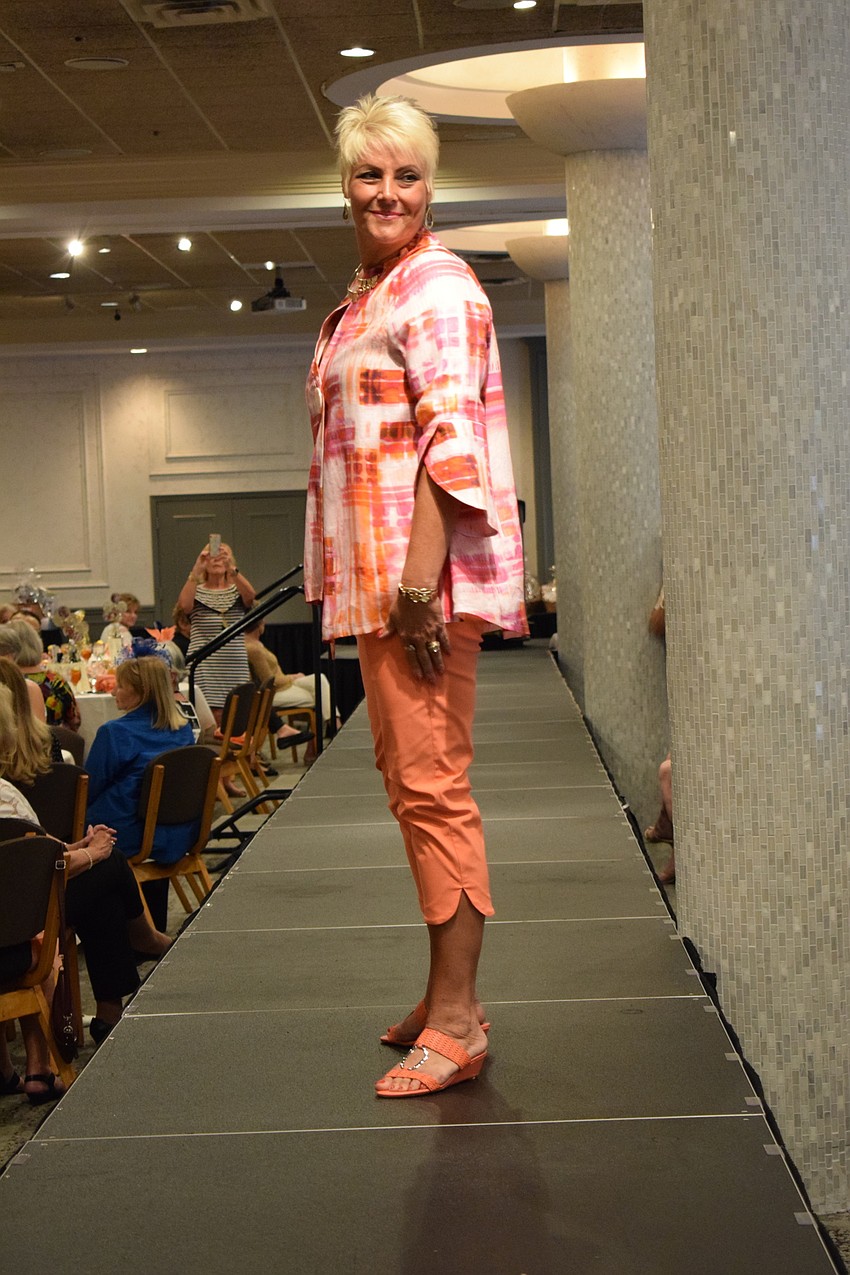 Maria Salerno demonstrated this look with clothes provided by SteinMart.