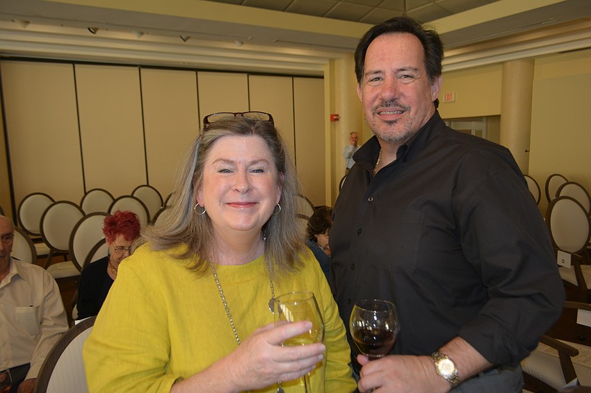 Kristine Ryan of Ellenton and Daniel Hoffman of Sarasota look forward to the start of the opera.