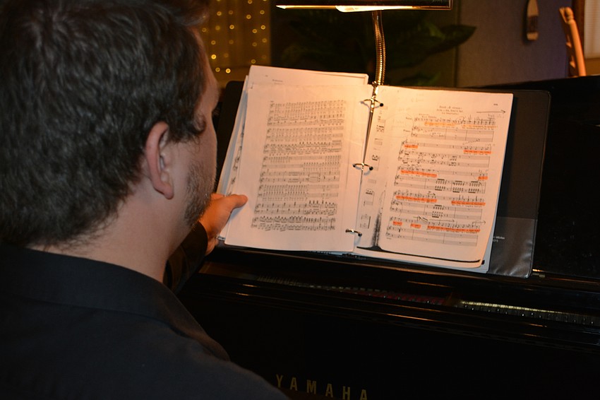 Pianist Michael Stewart gets ready to begin the opera.