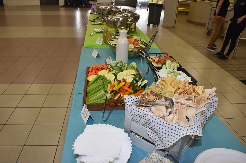 Greek food and veggies were served at the reception.