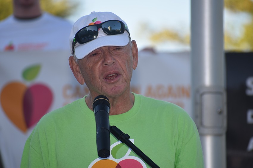 Co-chair Tom Bernstein spoke about the matching drive that starts April 1 and ends May 15.