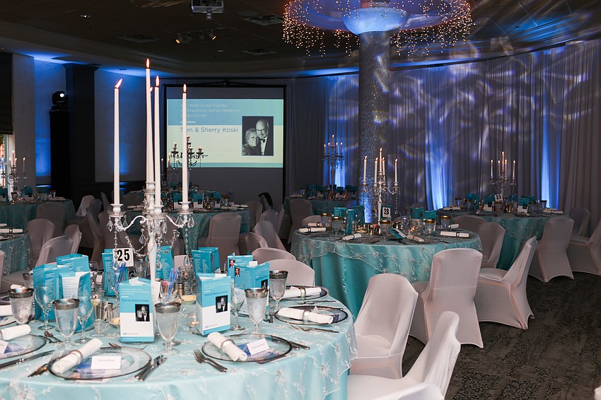 The decor was a soft blue and white.