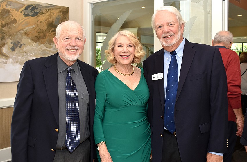 Bob Gary, guest speaker Jill Wine-Banks and Club President Ken Marsh